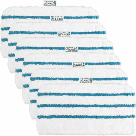 6 lingettes de rechange pour balai vapeur, microfibre absorbante sans peluches, compatibles avec sols durs (parquet, carrelage, stratifié, marbre) (1/5)