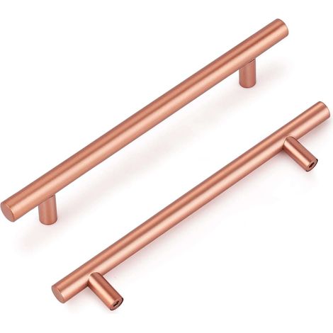 Tiradores para muebles, para armarios y cajones, de metal, color oro rosa, 192 mm, 6 unidades.