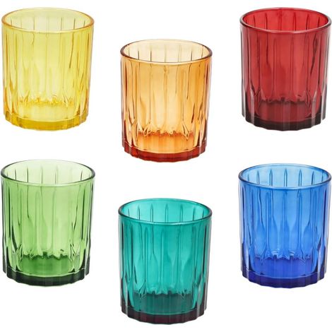 Set 6 Bicchieri da Tavola in Vetro Lounge Multicolor 35 cl Tognana