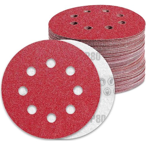 Schleifscheiben 125mm Klett 80 Körnung für Exzenterschleifer (90 Stk.) (1/5)