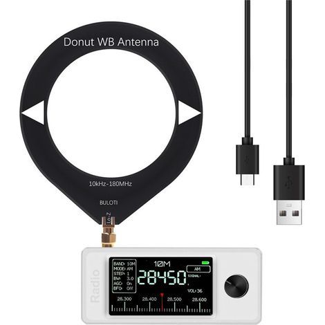 Radio Portable 0,5-108 MHz LSB USB AM FM FM/AM Radio de Poche écran 1,9 Pouces Récepteur Radio Toutes Bandes SW MW VHF Radio Blanc