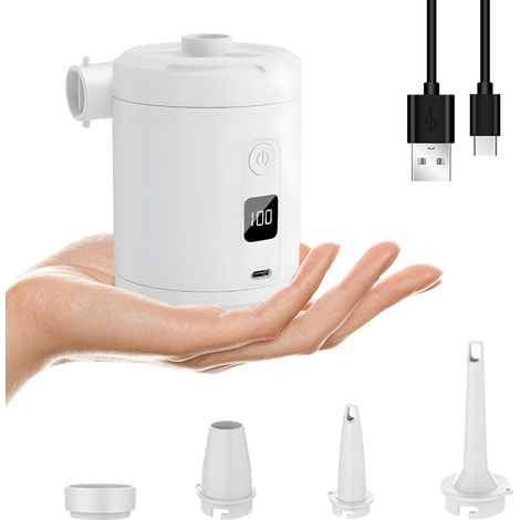 Mini-Luftpumpe für aufblasbare Artikel – Tragbare elektrische Luftmatratzenpumpe, USB-wiederaufladbare Mini-Luftpumpe, Aufblaspumpe (1/3)