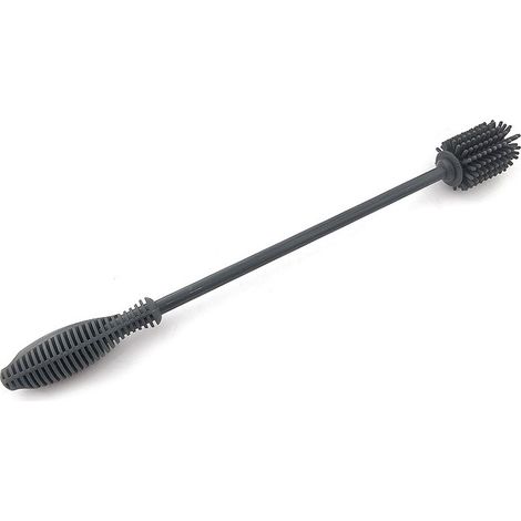 Cepillo de silicona para platos, cepillo de limpieza de punta pequeña de alta calidad, ideal para limpiar vasos y tazas sin rayar la vajilla, 3,5 x 31 cm, negro (1/5)