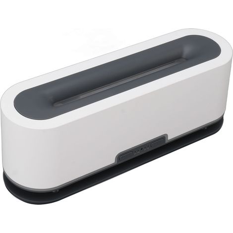 Luftbefeuchter mit Flammeneffekt (200 ml), für Zuhause, Schlafzimmer, Büro, mit simulierter Flamme, farbenfroher Aromatherapie-Diffusor mit Ambientelicht, 100–240 V, Weiß, EU (1/5)
