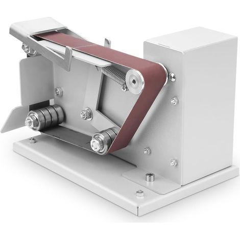 Meuleuse à bande électrique Mini Meuleuse à plat meuleuse Rectifieuse de Polissage avec double roulement intégré et 10 bandes Abrasives pour métal bois plastique aluminium (1/5)