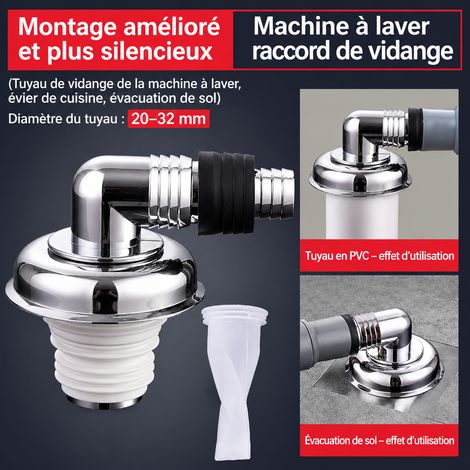 Raccord évacuation coude électroplaqué anti-odeur et anti-débordement modèle luxe siphon sol lave-linge 1 × 1 × 1 cm – Livraison gratuite
