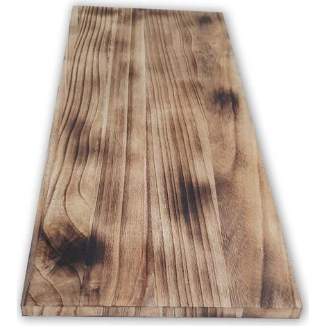 Tavola en BOIS CountryWood – trattato con metodo Yakisugi - Stile: CALICO light burn - Dimension : 30x203x2 cm