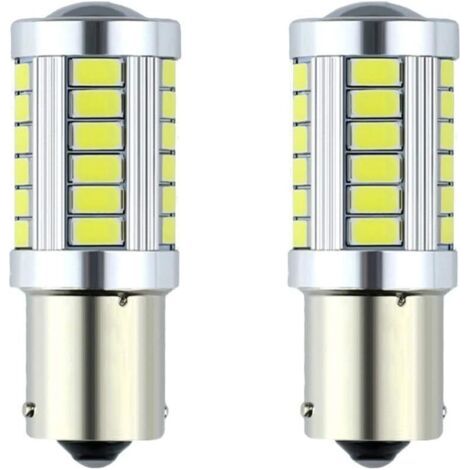 Nazalus-Vente chaude-Lot de10 ampoules LED 1156 BA15s P21W 33SMD 5730 pour feux arrière de voiture R5w (blanc, 1156) (1/5)