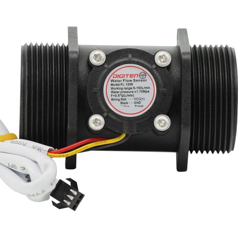 Capteur de débit d'eau G1-1/2 G1.5, interrupteur de capteur à effet Hall, contrôle du débitmètre de qualité alimentaire 5-150L/min – Compatible avec Arduino, Raspberry Pi et filtre à osmose (1/5)