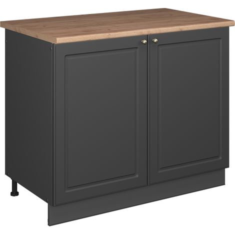 Spülenunterschrank Fame-Line, Anthrazit-Gold Landhaus/Anthrazit, 100 cm, AP Eiche, Vicco (1/5)