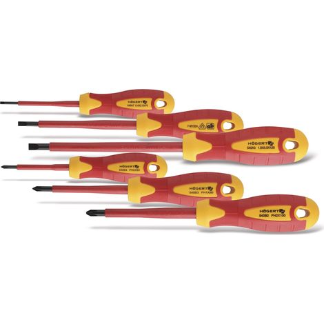 Juego Destornilladores Electricista Aislados 1kv Punta Philips Plano 6 Unidades Ht1s996