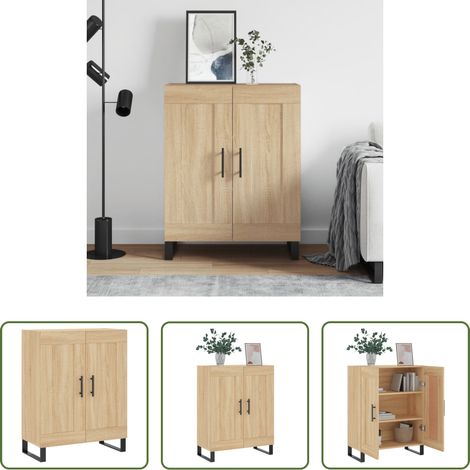 Holzschrank -  Sideboard Sonoma-Eiche 69,5x34x90 cm Holzwerkstoff (1/5)