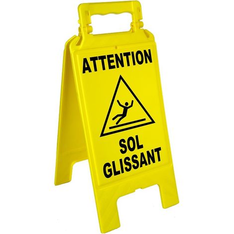 PROVOST - Chevalet de signalisation glissant en polypropylène jaune - Provost (1/2)