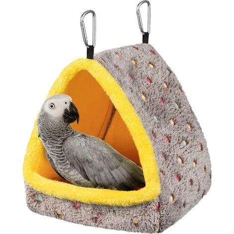 Grand nid d'oiseau Chaud pour l'hiver, lit à Oiseaux Confortable pour Cage avec Tapis, hamac Suspendu pour aras, perroquets amazones Gris africains