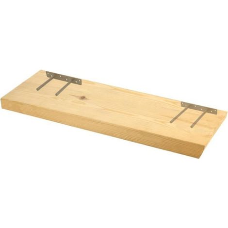 Support Étagère Flottante - Acier Nickelé - Fixation Invisible - Pour Salon Cuisine Salle De Bain - Lot De 2 (1/5)