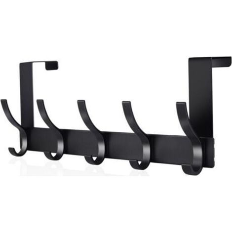 Crochets de porte, crochets de suspension en acier inoxydable (noir)