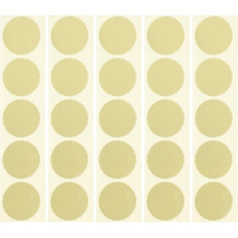100 Stück Zahnradförmige Siegelaufkleber für Briefumschläge, Zertifikate und Akten-5X5cm-Golden (1/3)