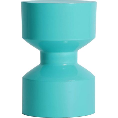 Table d'appoint contemporaine en fer turquoise finition brillante - Turquoise brillant contemporain (1/4)