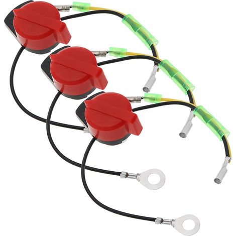 Lot 3 interrupteurs d’arrêt moteur – compatible GX110 / 120 / 160 / 200 / 240 / 270 / 340 / 390 – tondeuse à gazon – pièces rechange (1/5)
