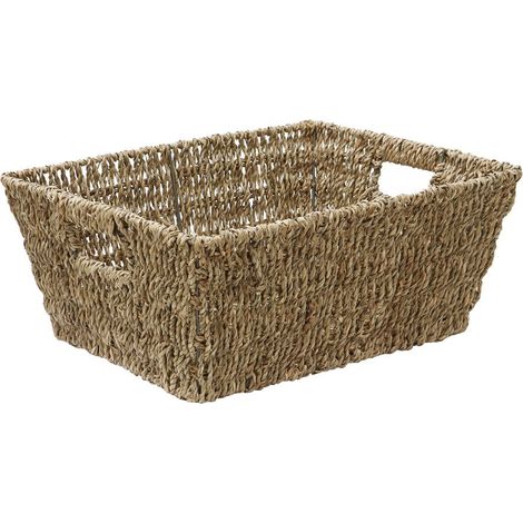 Hand Woven Seagrass Rectangular Storage Basket, Large (1/4)