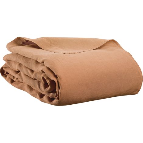 VIVARAISE - Drap plat Vivaraise en chanvre 100% - Cannelle - 240 x 300 cm (1/4)