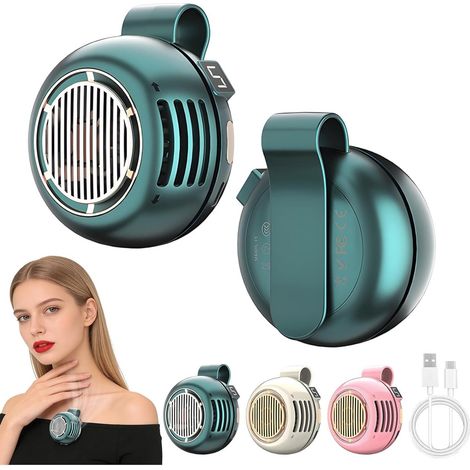 Mini ventilatore - ventilatore con morsetto - ventilatore - mini ventilatore ricaricabile - Ventilatore senza pale - Rotante a 361° - Adatto per esterni, viaggi e ufficio - Verde