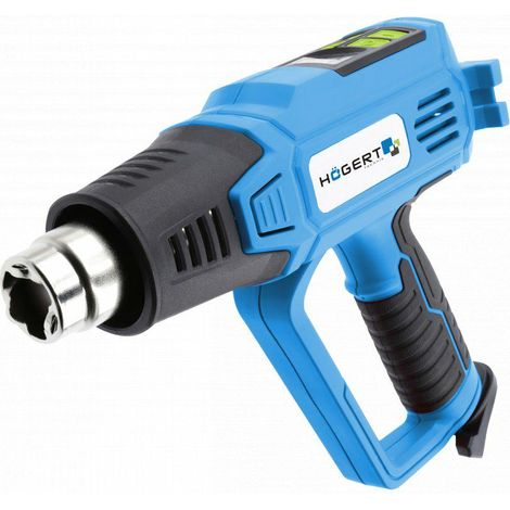 Högert Technik Pistola de Aire Caliente 2000W Negra con pantalla LCD