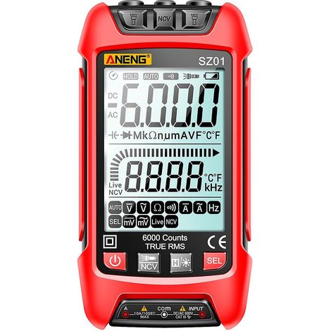 ANENG SZ01 Intelligentes Digitalmultimeter mit 6000 Zählern, automatischer Bereichswahl, True RMS, NCV, Universalmessgerät, Handmultimeter
