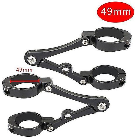 Support de fixation pour phare de moto, fixation universelle pour tube de fourche, 37 mm, 41 mm, 49 mm et 54 mm, compatible Harley Dyna, Chopper et Bobber (49 mm). (1/5)