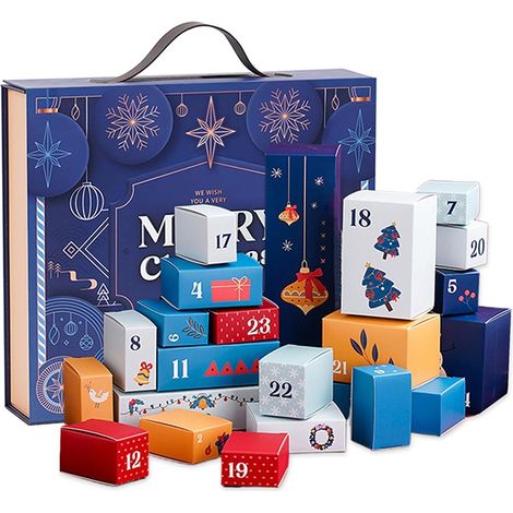 Calendrier de l'Avent à remplir - Calendrier de l'Avent de Noël 24 jours à remplir soi-même, boîtes vides pour calendrier de l'Avent de Noël, décorations de Noël, boîtes cadeaux vides (1/5)