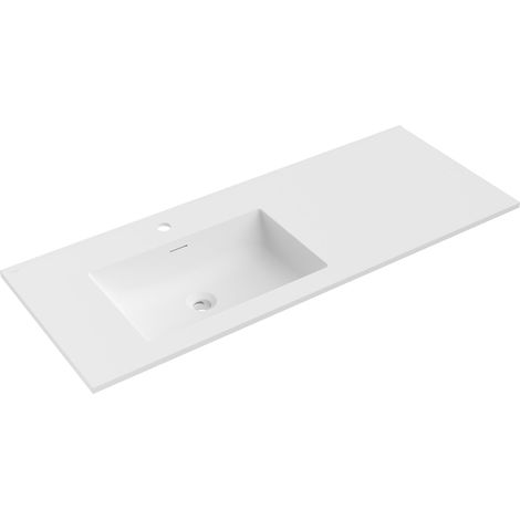 Mexen Otis lavabo empotrado en encimera izquierda 121 x 46,5 cm, blanco mate - 25181201L (1/3)