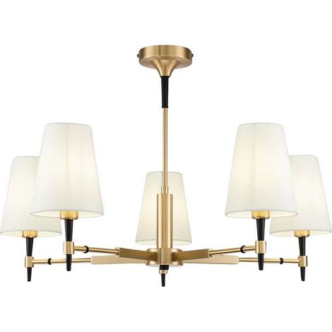 [GEBRAUCHT] B-Ware Maytoni Kronleuchter Hängelampe Zaragoza 5-flg. dimmbar schwarz messing Ø78cm (1/2)