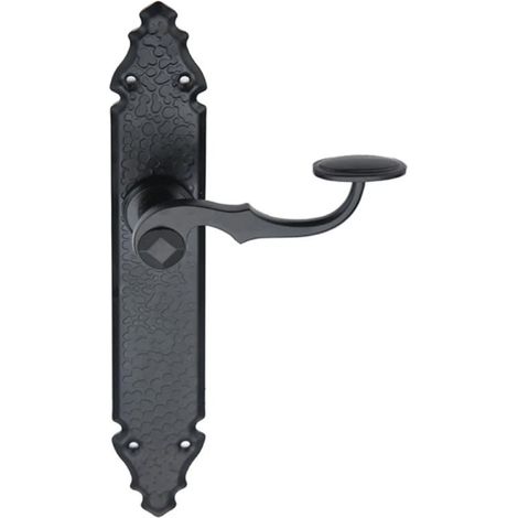 Manivela de puerta en aluminio 275 x 45 mm forja negro