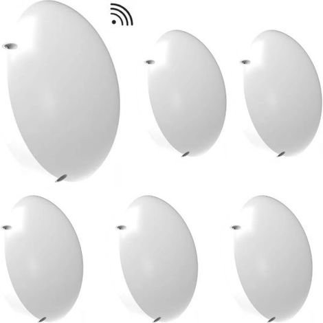 Lot de 6 Plafonniers LED Extérieurs avec Détecteur 24W IP65 Anti-Vandale Hublot Extérieur Plafonnier Blanc - Blanc neutre - 4000K (1/5)