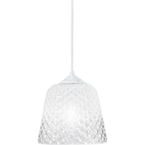 Diffusore vetro bianco per Lampadari e lampade a sospensione - finitura sfumata trasparente, design decorativo, attacco E27 (vetro piccolo) d.25X21,5 (1/3)