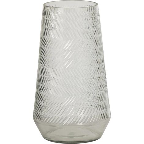 Vase Relief en Verre "Ingrid" 35cm Transparent (1/3)