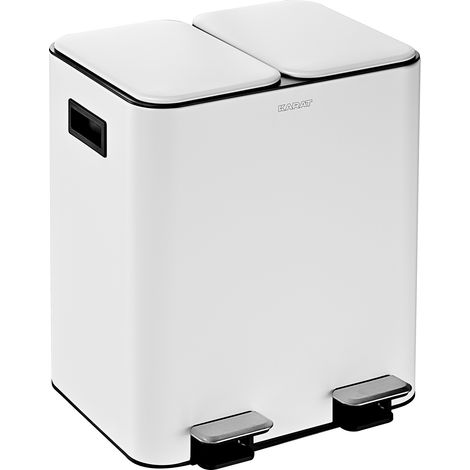 Mülleimer Logan 2 x 15 L Treteimer Weiß (1/4)