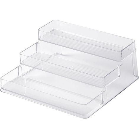 Étagère surélevée en acrylique transparent à 3 niveaux pour cuisine et salle de bain (1/5)
