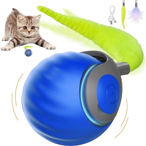 Automatic Interactive Cat Toy - USB Rechargeable Longer Battery Life Electric Rolling Ball with Wagging Tail Stimulates Your Cat's Hunting Instincts The Ultimate Anti-Boredom Solution Designed for Ind (1/5)