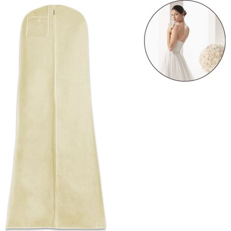 Sac De Rangement Pour Robe - 180 X 80 X 22 Cm - Non Tissé Respirant - Avec Poche Transparente Et Fermeture Éclair Centrale - 1 Pièce (1/5)