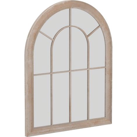Specchio da parete ad arco, 69,5x88 cm, cornice in metallo rustico