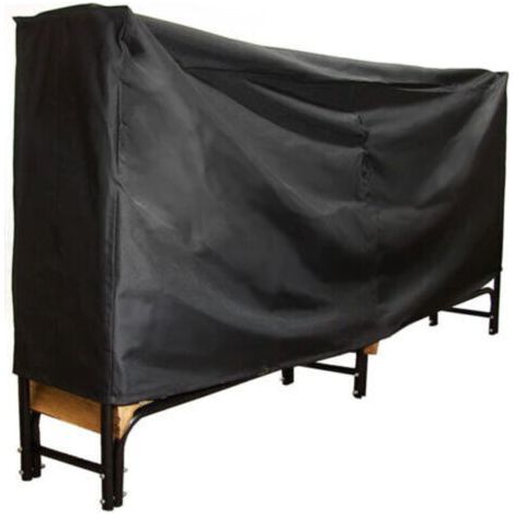 Housse de protection pour bûches de bois de chauff, tissu Oxford imperméable et robuste, protection contre les rayons UV, 2,4 m, noir (1/4)