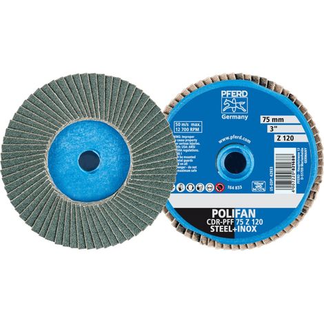 PFERD COMBIDISC Zirkon Mini-POLIFAN CD Ø 75 mm Z120 für gehärteten Stahl (1/5)