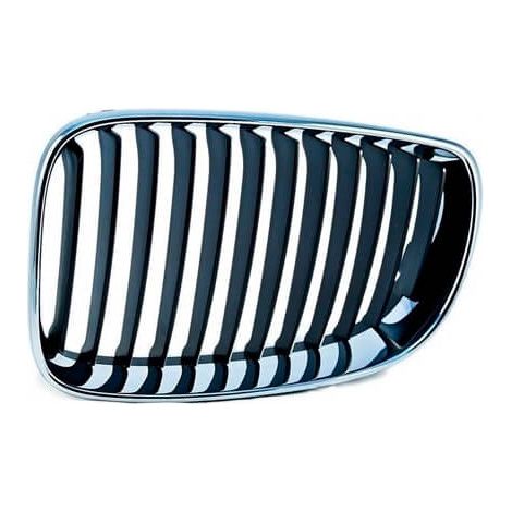 Grille de calandre avant gauche ouverte noire et chromée BMW Serie 1 E87 phase 1 2004-2006