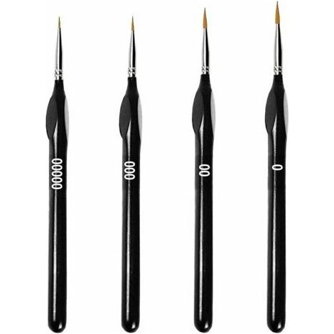 Lot de 4 Pinceaux à Poils Fins pour Peinture, Acrylique, Peinture à L'huile, Modélisme, Peinture par Numéro (1/5)