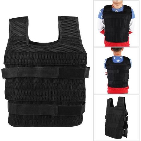Gilet lesté - AB070 - 50 KG - Ajustable - Noir (1/4)
