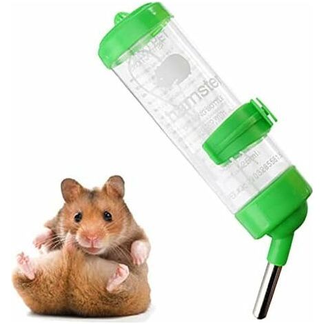 Abreuvoir Biberon Bouteille Distributeur d'eau en Plastique pour Lapin Hamster Petits Animaux Vert (1/5)