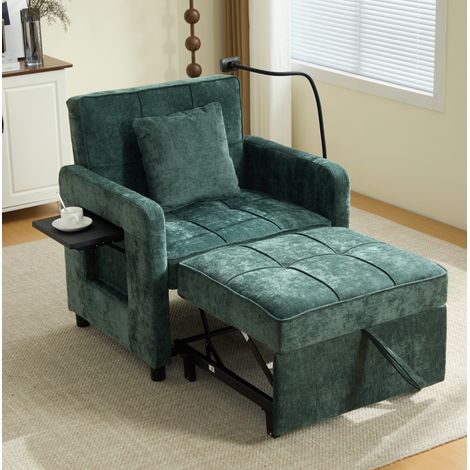 Sessel Schlafsessel verstellbar Chenille zwei in eins OKMYHOME (1/5)