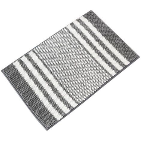 Tapis de bain antidérapant et absorbant en microfibre chenille douce, lavable en machine, 40 x 60 cm, gris. (1/4)