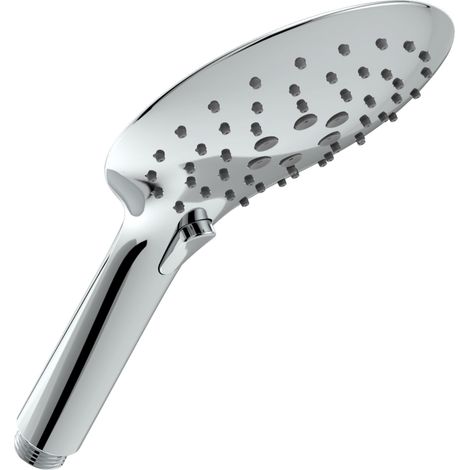 Bristan Chrome Large Round 3 Function Push Button Shower Handset - HAND22-C